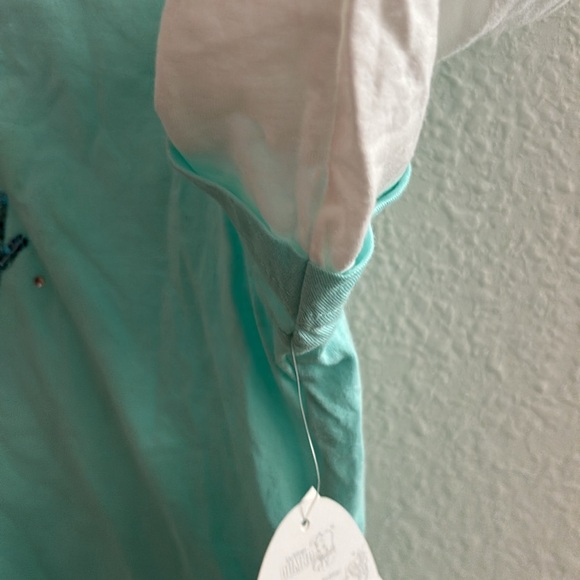 Disney Parks girls XL(14/16) white &light blue long sleeve shirt says Mickey NWT - Picture 10 of 14